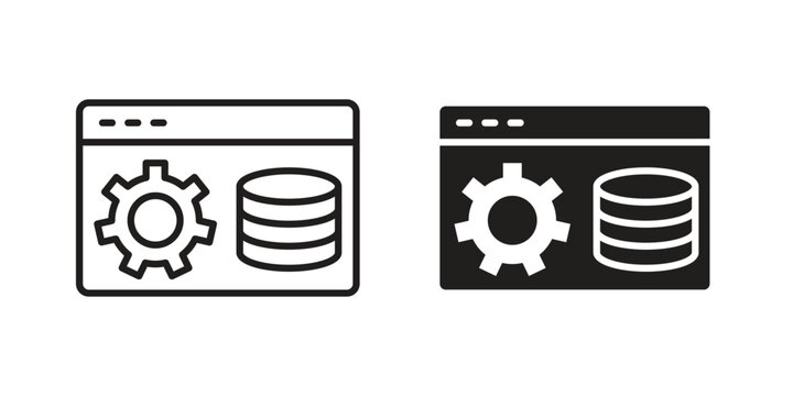 Backend icon set. black Illustration for graphic and web design.