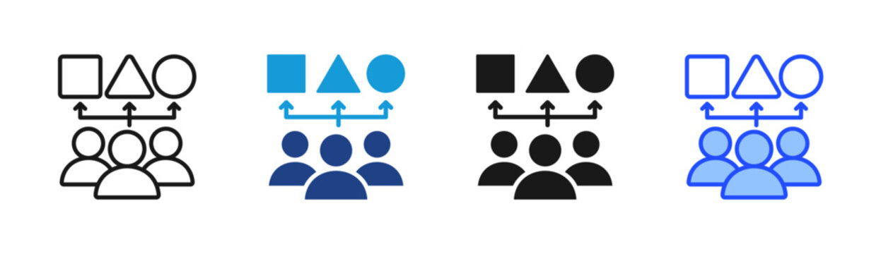 Team Structure icon set multiple style collection
