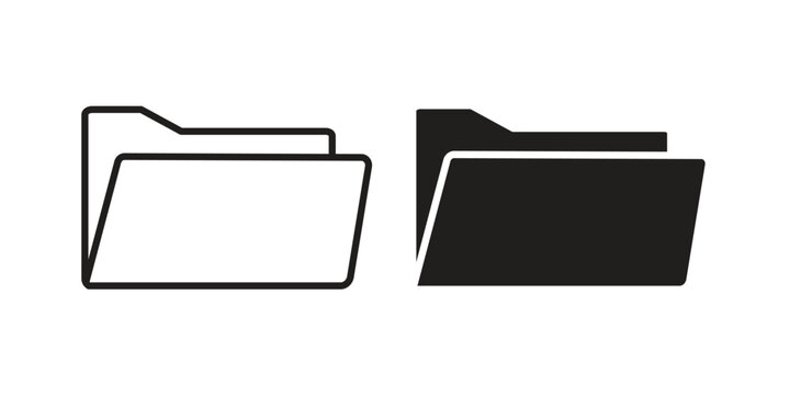 File Folder icon set. black Illustration for graphic and web design.