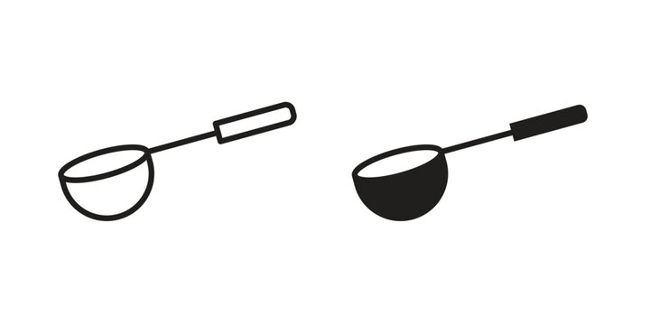 Ladle icon set. black Illustration for graphic and web design.