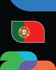 Obraz premium Portugal Flag Football Final United States 2026 Emblem Europe Countries Football Teams Symbol Design Vector Illustration
