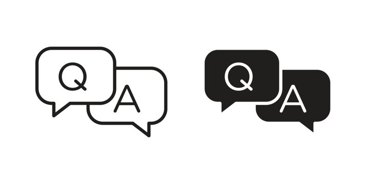 QNA icon set. black Illustration for graphic and web design.