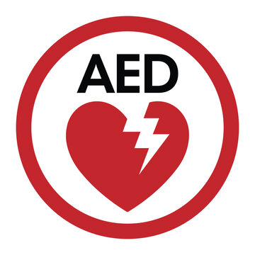 AED Defibrillator Sign Vector Graphic Heart Rescue Symbol