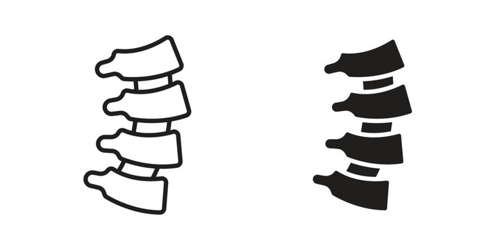 Spine Bone icon set. black Illustration for graphic and web design.