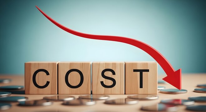 Declining costs a visual representation of financial reduction and economic downturn
