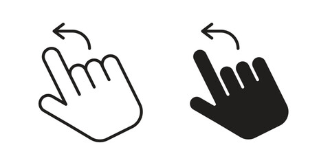 Obraz premium Swipe Left icon set. black Illustration for graphic and web design.