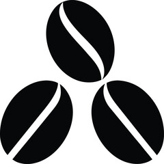 Obraz premium Three Black Coffee Beans Logo Vector, illustration