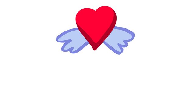 Cartoon Sticker series. 4K Full HD with alpha channel. Animated Hearts.