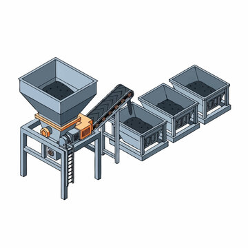 Industrial conveyor belt system machinery.