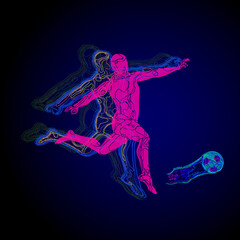 Fototapeta premium player, neon line, the ball, vector image for background.