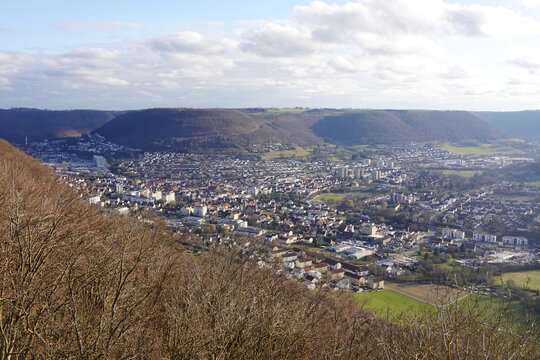A panoramic view of Geislingen an der Steige town, Germany