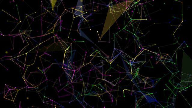 brain connection geometric futuristic digital neural network concept