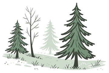 Obraz premium christmas trees vector