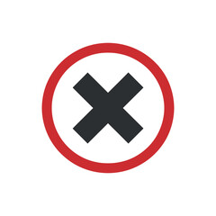 Obraz premium Vector graphic illustration of a red circle with a black X symbol