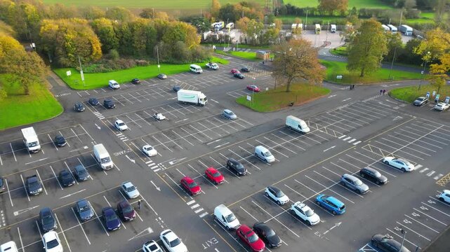 Time Lapse Footage. Urban Drone Flight Above Streets of British City and Town of England Great Britain. Drone Mounted Wide Angle Camera Footage Was Captured During Cold Day of 26th March, 2026.