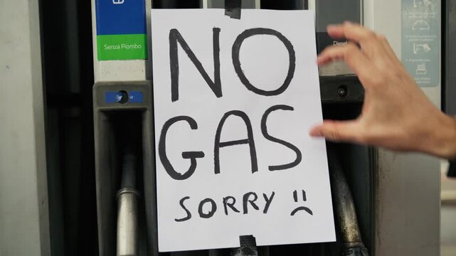 No gas sign on the gas station