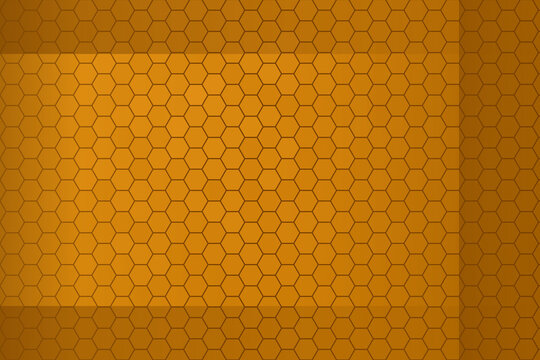 Golden honeycomb pattern with hexagonal cells and gradient