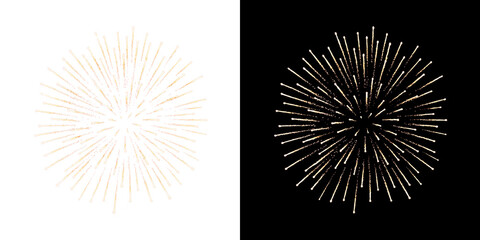 Obraz premium Festive fireworks on a transparent background