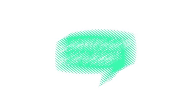 Animated speech bubble displays download for free text on white background