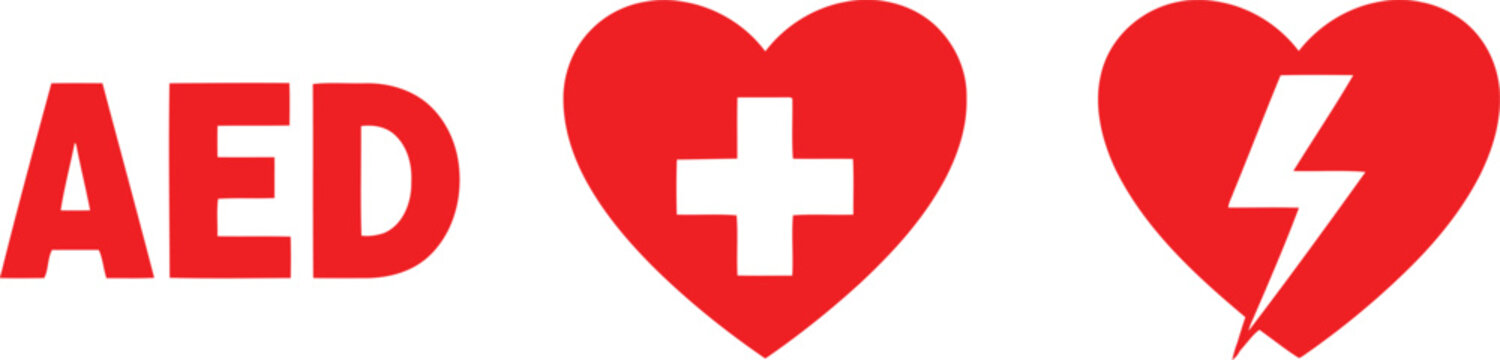 Automated external defibrillator symbolizing heart health and cardiac emergency response Vector