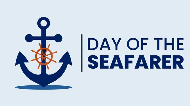 Day of the Seafarer: Nautical Anchor and Ship Wheel Maritime Celebration Graphic