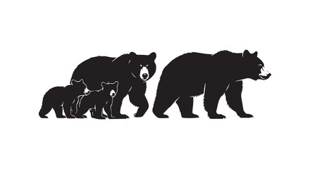 Two majestic black bears walking side by side in the wilderness, showcasing their strength and grace © SmartVector Studio