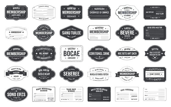 Vintage style membership and business badge design collection Vector