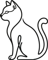 Obraz premium Serene Cats Minimalist Design Co logo black line art cat