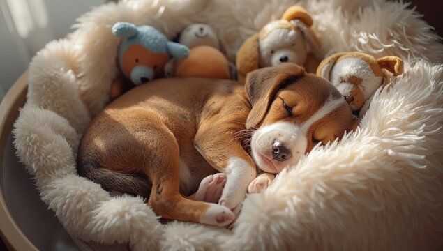Image of a dozing five-month-old Estonian hound pup.