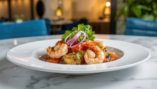 Peruvian seafood dish, ceviche.