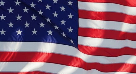 Fototapeta premium Close up of the american flag with stars and stripes
