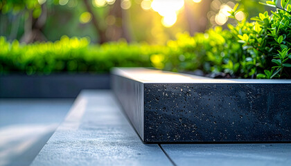 Betonowe obrzeże ogrodowe - nowoczesny ogród tło