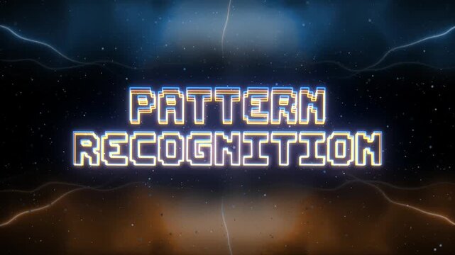Pattern Recognition Neon text with retro style background