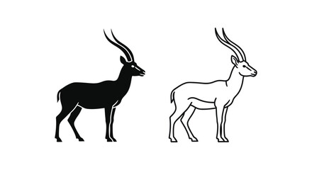 Naklejka premium Antelope Species Comparison Guide Vector