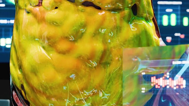 Laboratory Study of Thermogenesis and Fat Burning During Cardiovascular Activity, From Overweight to Slim Fit, Burning Fat Cells and Achieving a Fit Physique, Weight Loss, 3d render