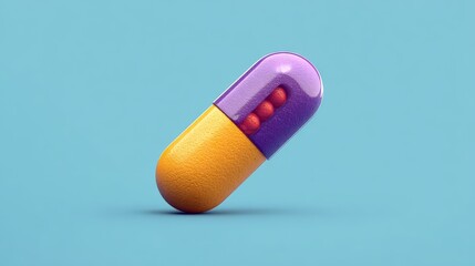 Vibrant capsule on a colorful background. natural biotech innovation, organic wellness, environmental health