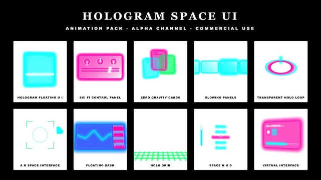 Futuristic Holographic UI Elements Pack - Sci-Fi Animation Graphics
