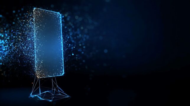 A futuristic representation of digital communication with a glowing electronic display
