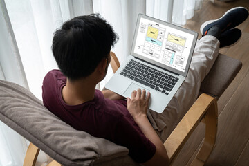 Obraz premium Website design software provide modish template for online retail business and e-commerce