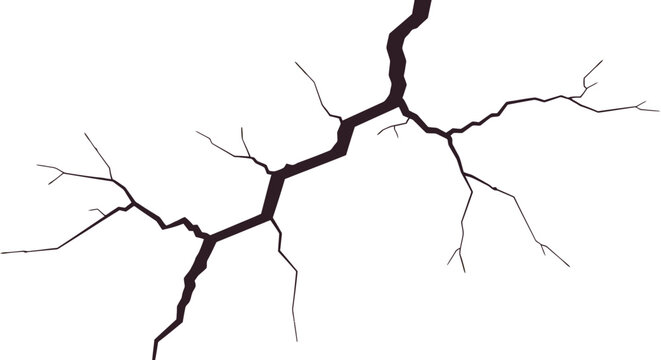 Cracked surface with branching fractures.
