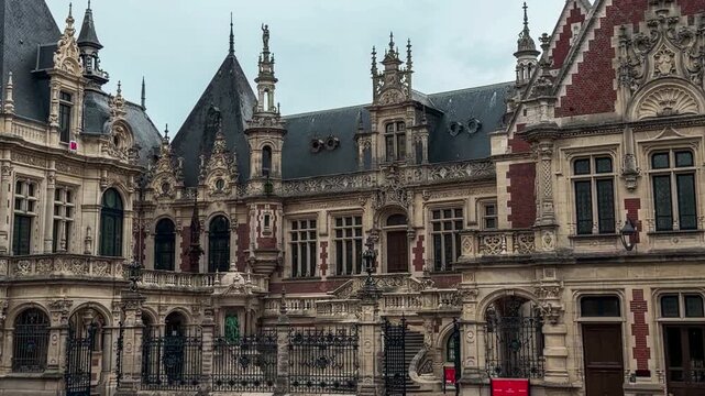 Distillery in the Gothic Renaissance Benedictine Palace, Fecamp, Normandy region, France, October 15, 2025. High quality 4k footage