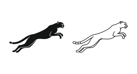Cheetah vs Leopard: Feline Speed & Grace Comparison Vector © Sultan