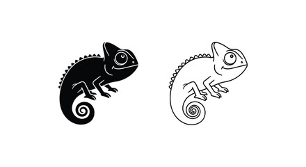 Chameleon Drawing Guide: Simple Sketching Tutorial Vector © Sultan