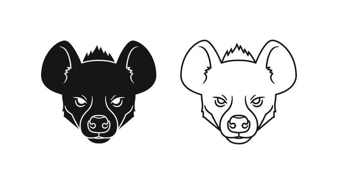 Cute Hyena Animal Sketch Designs Vector Art Vector