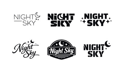 Obraz premium Clean Design. Set lettering. harmonious lettering variations of the same emblematic concept, each with different artistic interpretation (Modern minimal