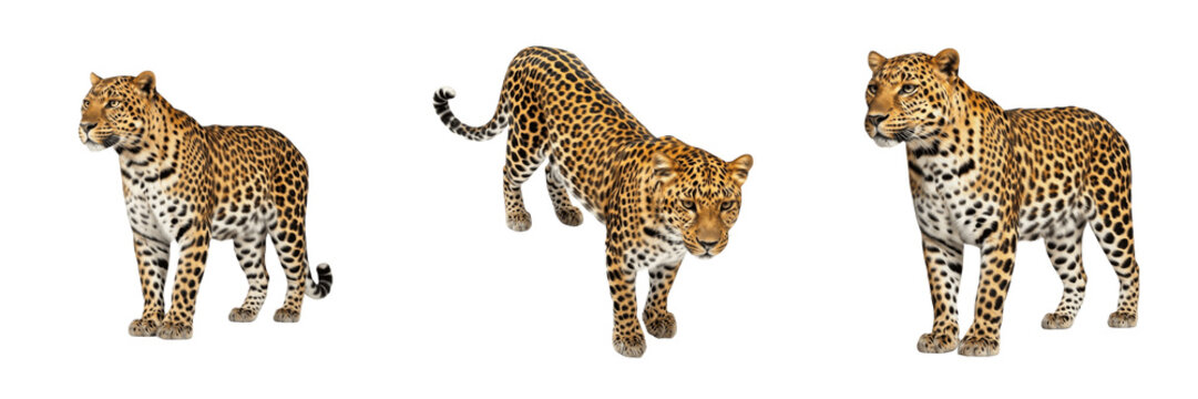 African Leopard Panthera pardus perched high on a tree branch, spotted fur pattern camouflage against the leaves, elusive big cat observing its territory from above in the wild savanna.