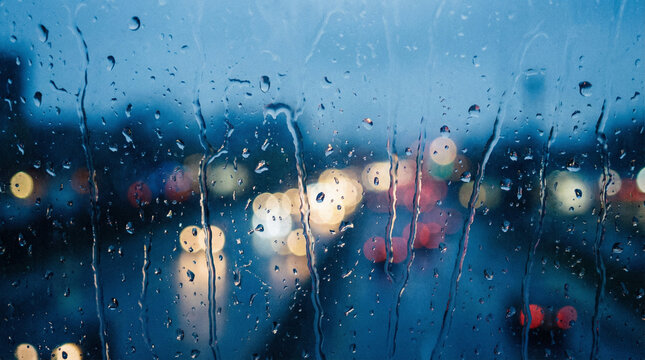 A window with raindrops on it