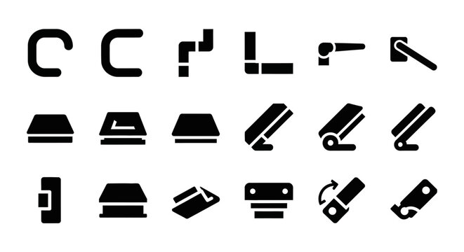 Black Toolbox Icons, Construction Equipment Symbols, Industrial Tools Vector Set, 16 Graphics