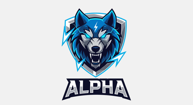 Vintage wild wolf head mascot design featuring a fierce animal face illustration as a powerful vector symbol and evil emblem for a tattoo or kingly lion and tiger art sign