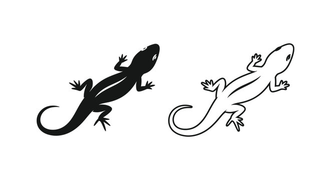 Lizard Vector Art Designs - Simple Black and White Sketches Vector